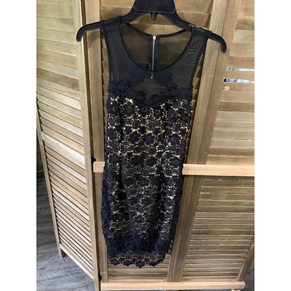 Forever 21 Formal Lace Dress Womens Size Small Black Business Casual I2